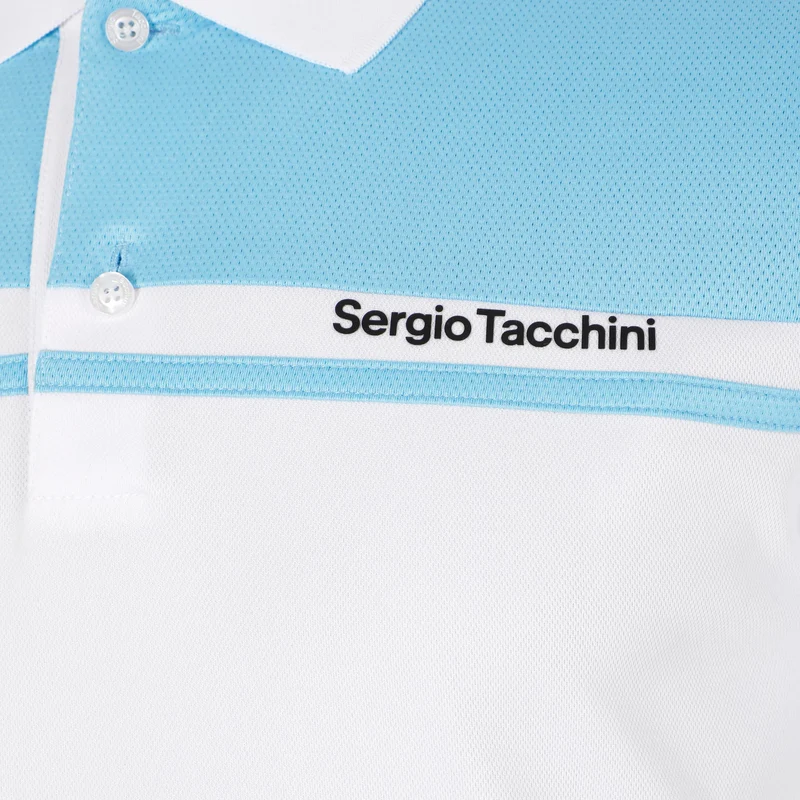 Riflesso PL Polo Herren - weiß, hellblau