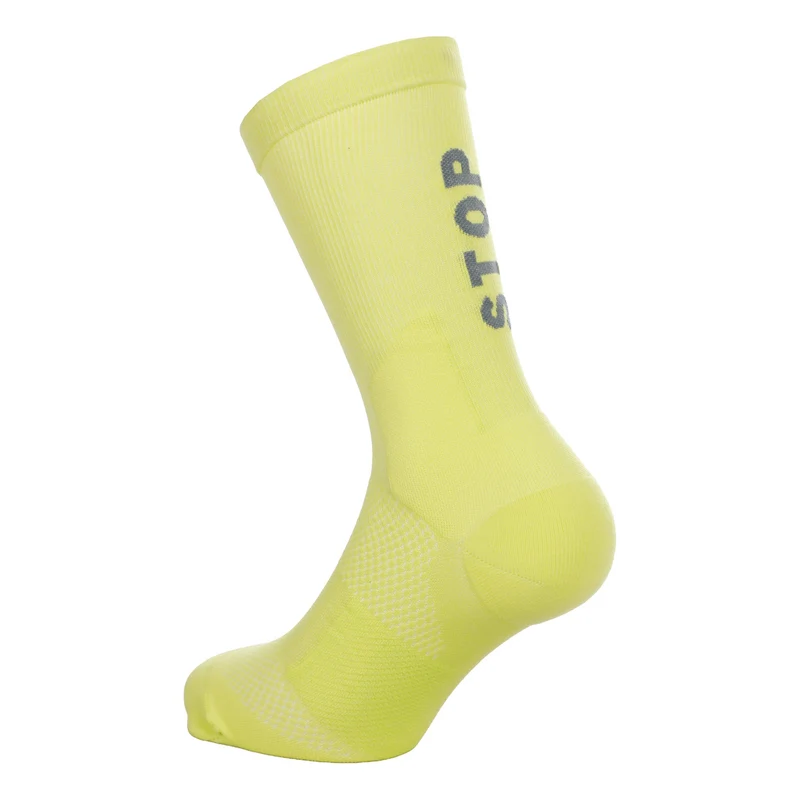 Never Stop Crew Laufsocken Unisex - limette, grau