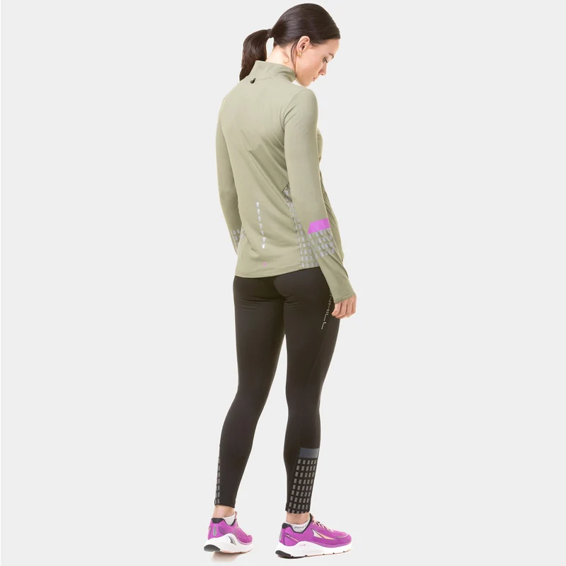 Tech Afterhours 1/2 Zip Laufshirt Damen-Oliv