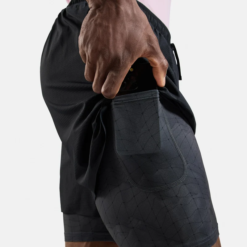 Zeroweight Print 5in 2in1 Laufshorts Herren-schwarz