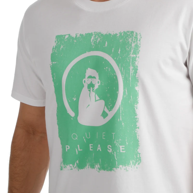Crush Scraped T-Shirt Herren-weiß, grün