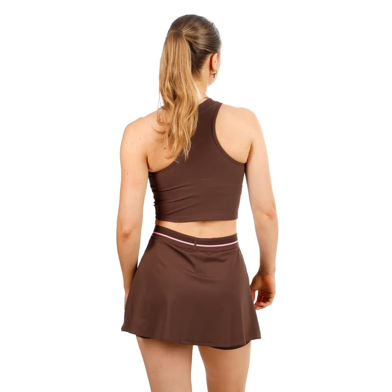 Memories Rib Crop Tank-Top Damen - braun