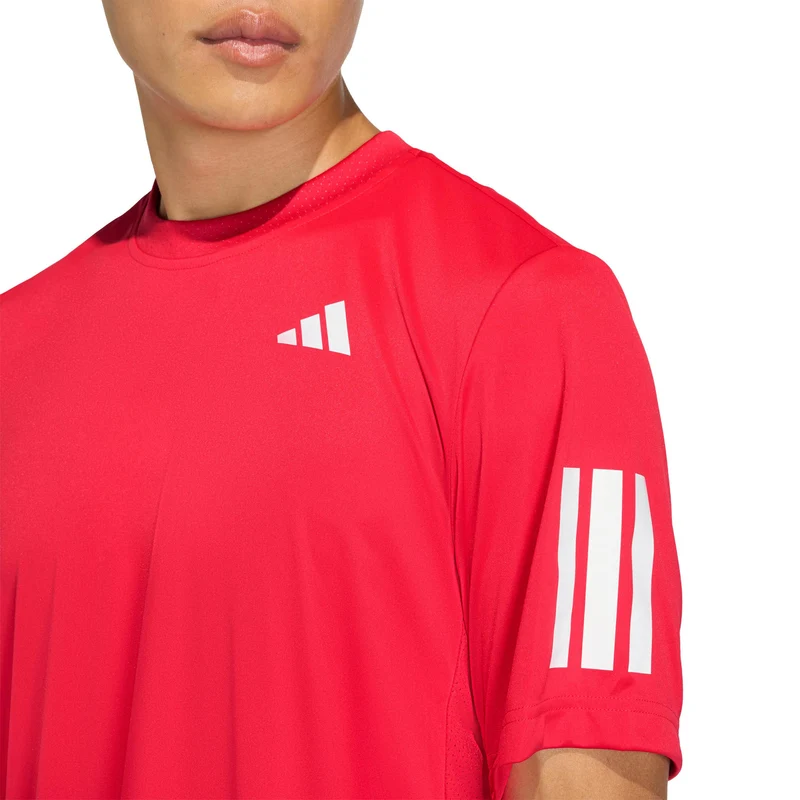 Club 3Stripes T-Shirt Herren - rot, weiß