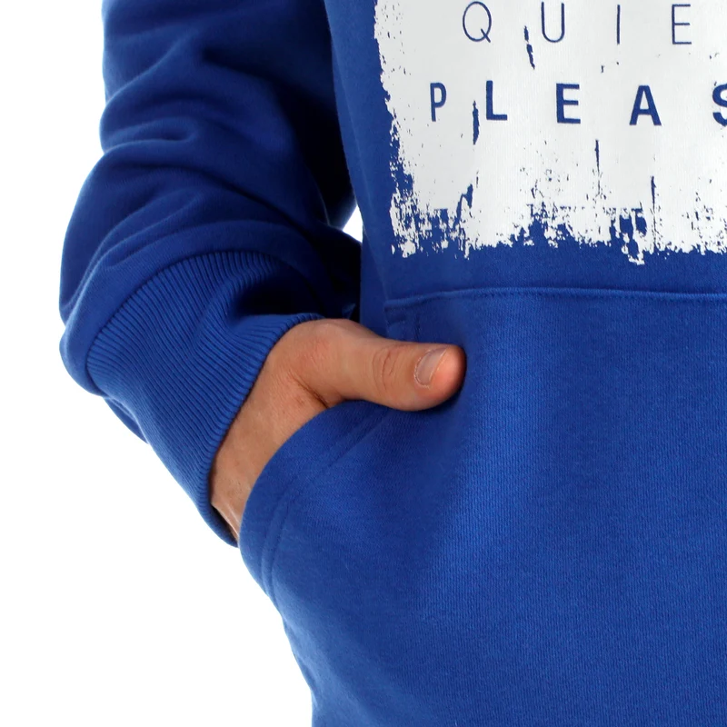 Crush Scraped Hoody Herren-blau, weiß