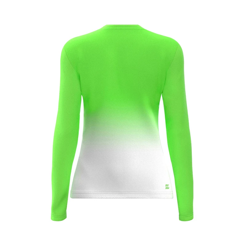 Crew Gradiant Longsleeve Mädchen-Neongrün,Weiß