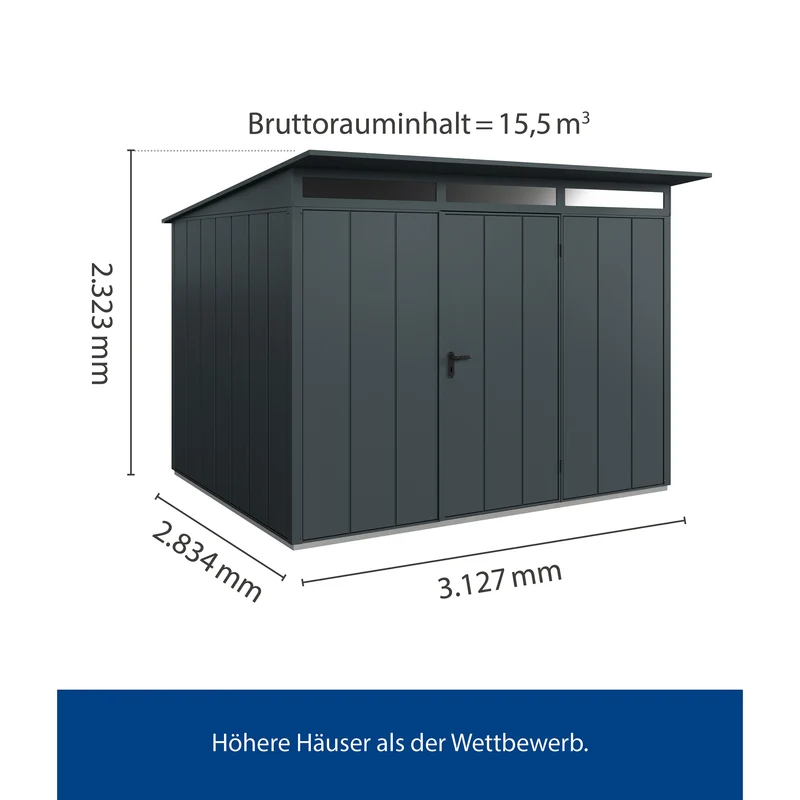 Set Berry Modern-P,Typ 3 Gerätehaus-Anthrazit