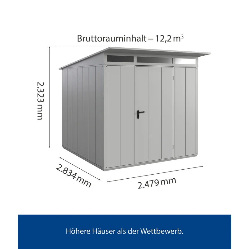 Set Berry Modern-P,Typ 2 Gerätehaus-Weißaluminium