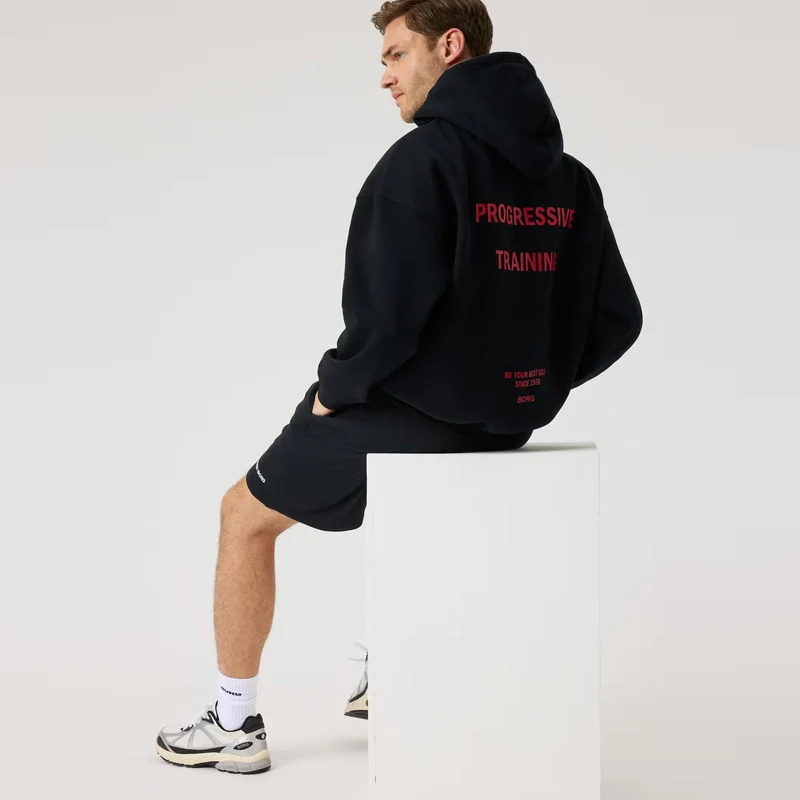 Borg Oversized Hoody Herren - schwarz