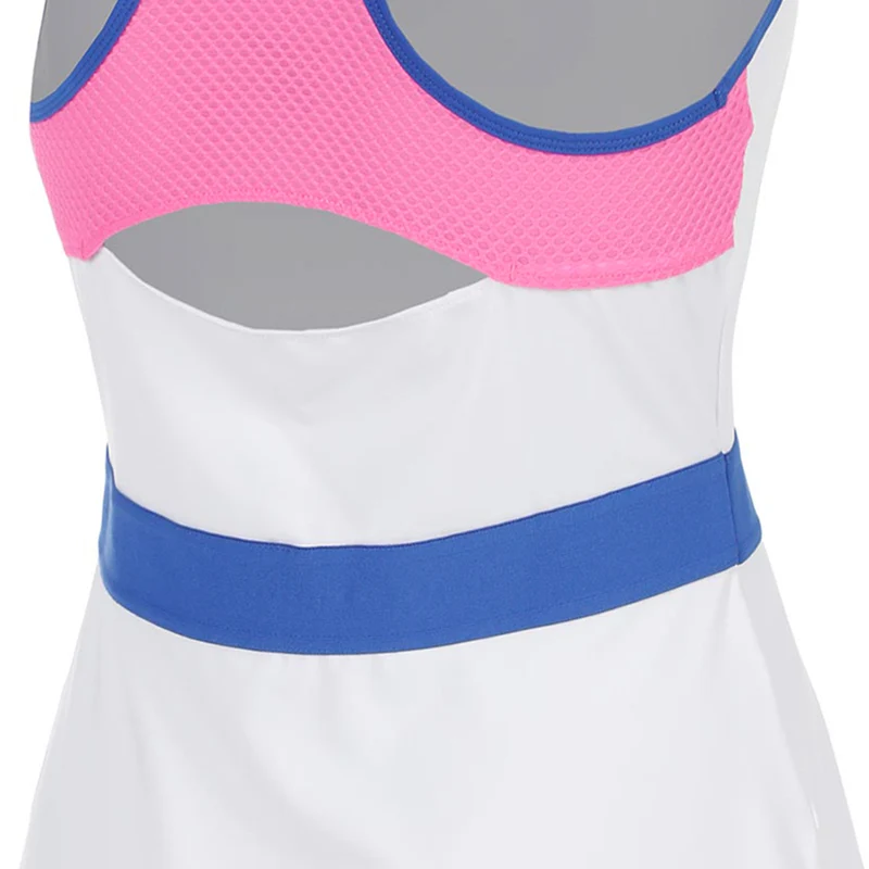 Racerback Kleid Mädchen - weiß, blau