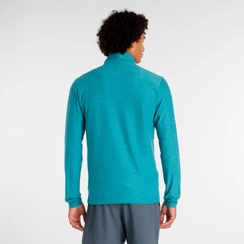 Space Dye 1/4 Zip Longsleeve Herren - türkis