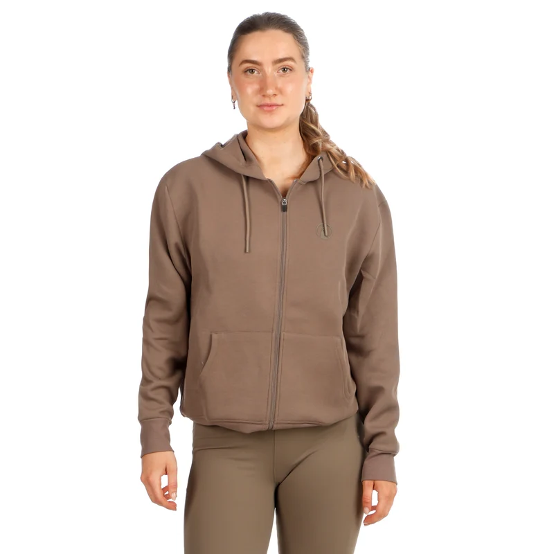 Tonal Core Zip Sweatjacke Damen - grau, braun