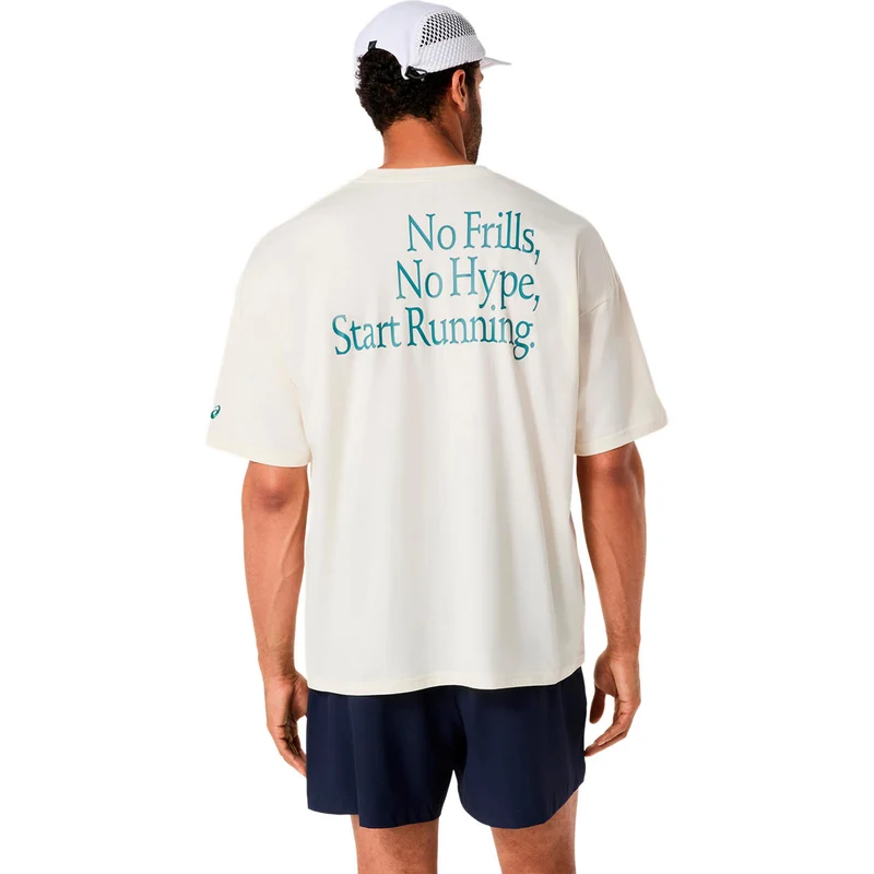 Runner Message Graphic Relaxed Laufshirt Herren - creme