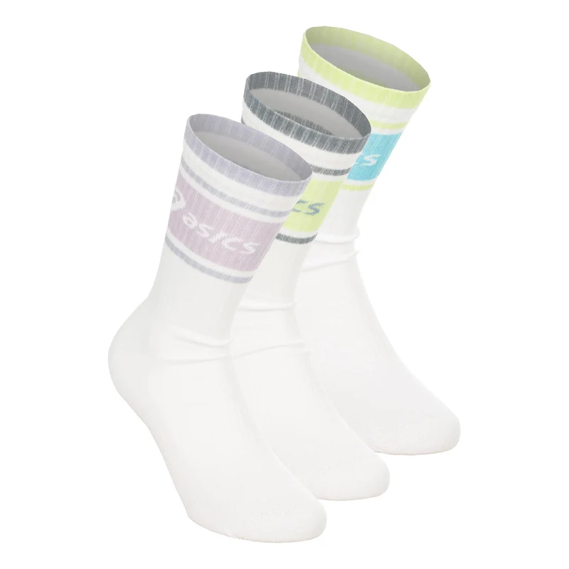 3 Pack Asics Logo Crew Laufsocken - weiß, mehrfarbig