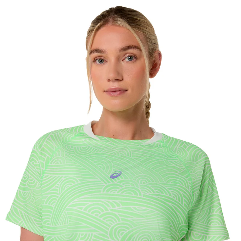 Court T-Shirt Damen - limette, creme