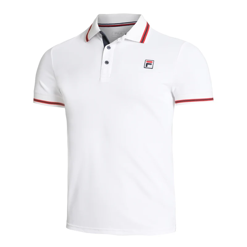 Core Button Piro Polo Herren-Weiß,Rot