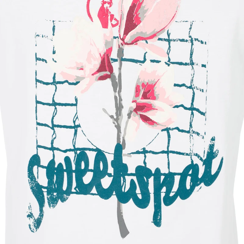 Create Flower T-Shirt Damen-Weiß,Mehrfarbig