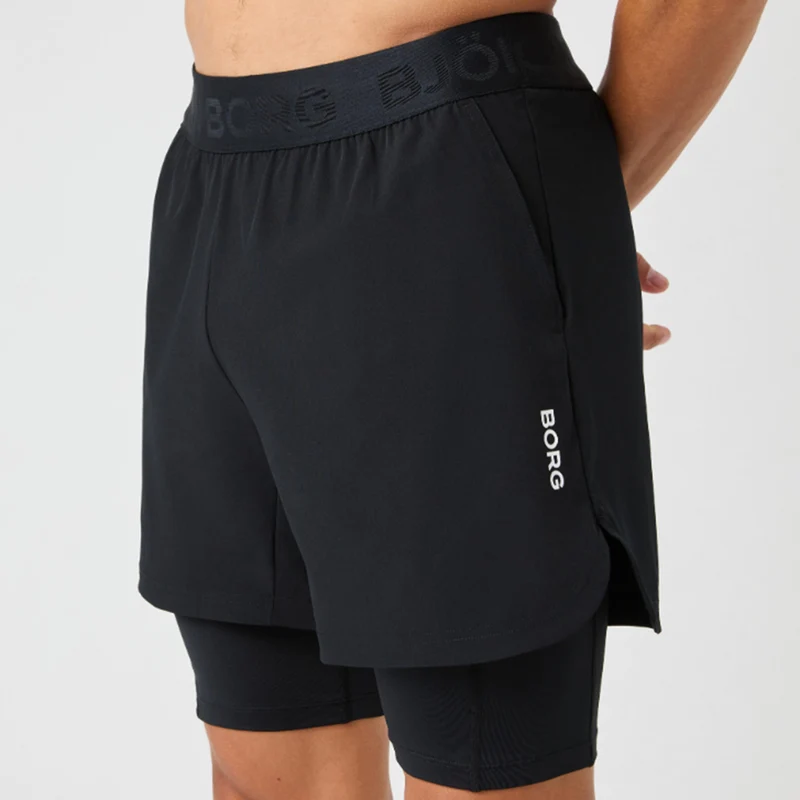 Borg 2 In 1 Shorts Herren - schwarz