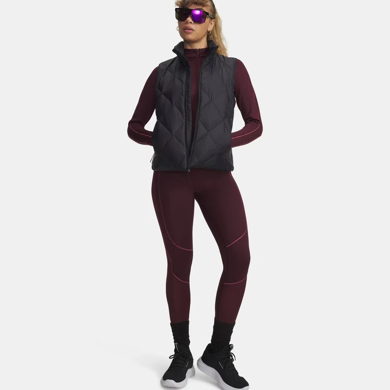 ColdGear Textured Tight Damen-weinrot