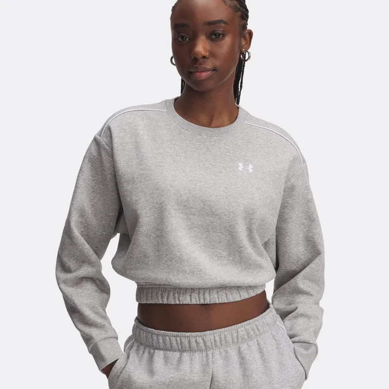 Rival Fleece Piped Crew Sweatshirt Damen-Hellgrau