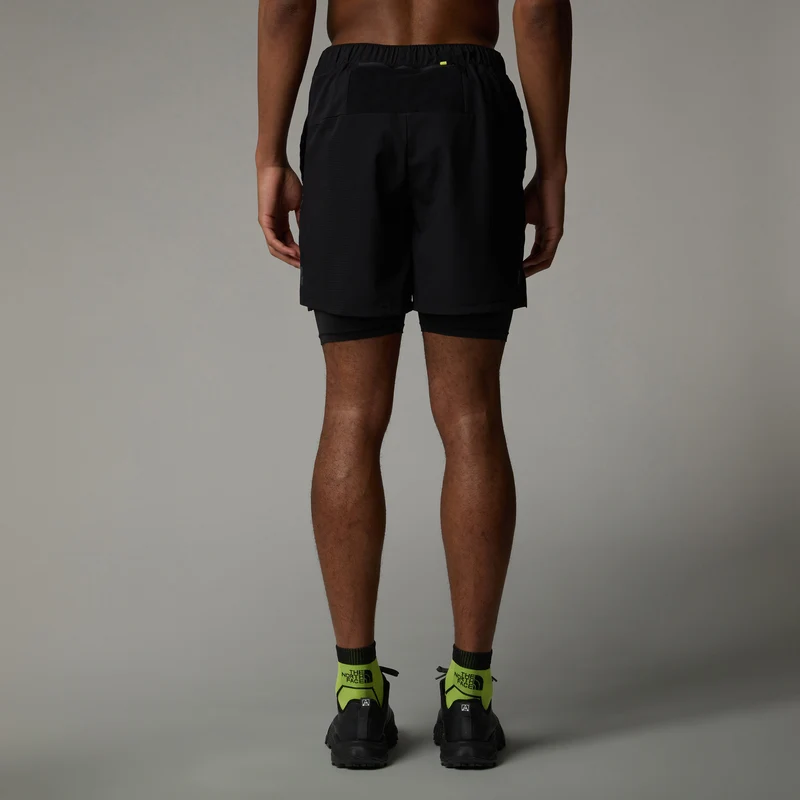 Sunriser 2in1 6in Laufshorts Herren-Schwarz,Neongrün