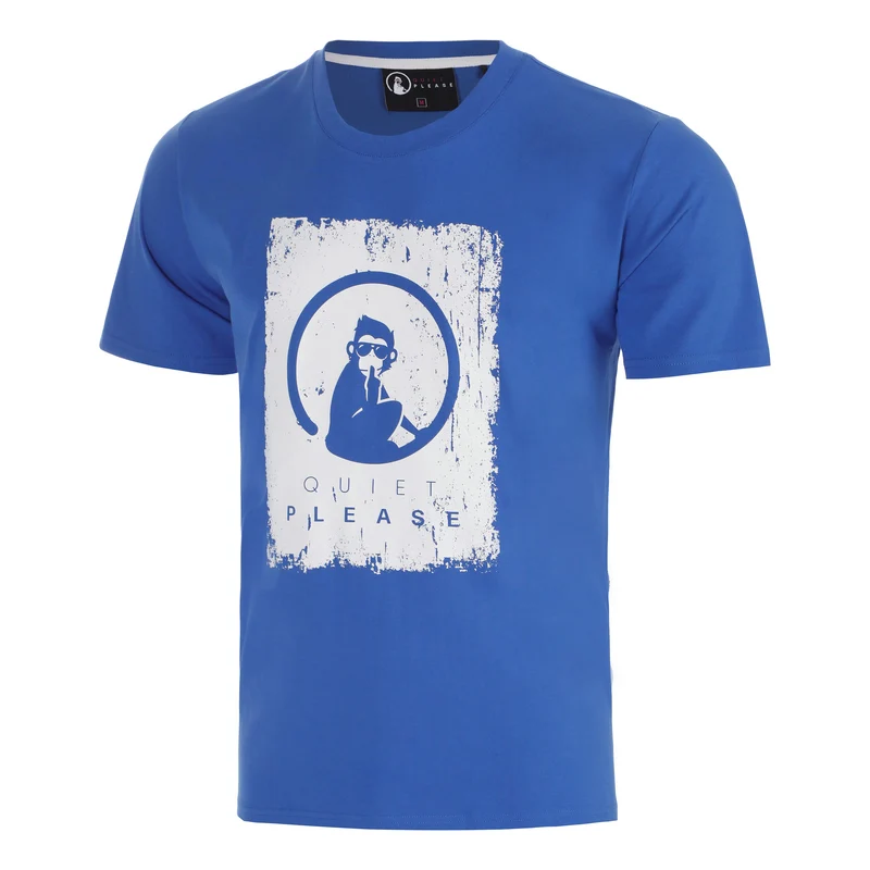 Crush Scraped T-Shirt Herren-blau, weiß