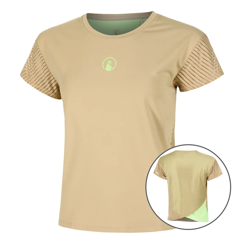 Wild Cross T-Shirt Damen-Beige,Neongrün