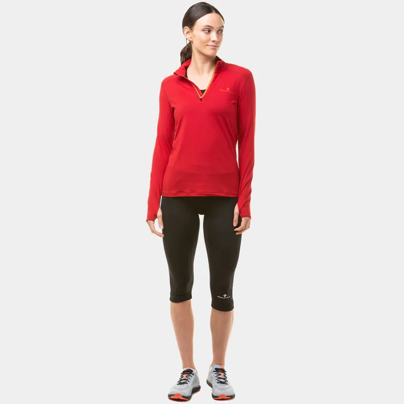 Core Thermal 1/2 Zip Laufshirt Damen-Rot