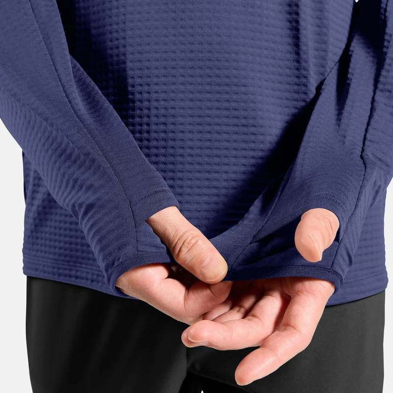 Essential Thermal Midlayer 1/2 Zip Laufshirt Herren - blau