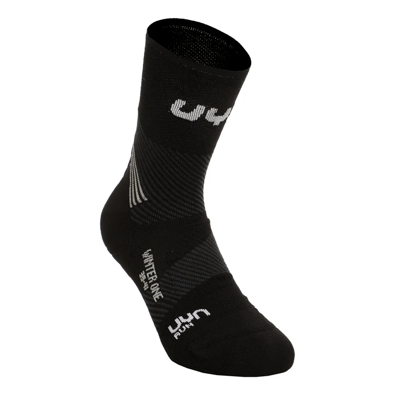 Run Winter One Laufsocken Damen-Schwarz,Weiß