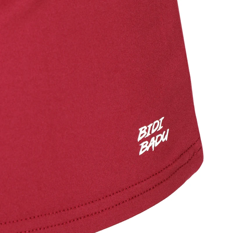 Bubble V-Neck T-Shirt Damen-Rot