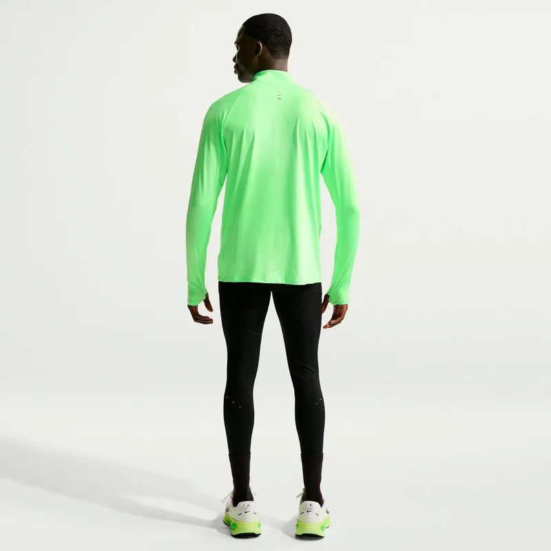 Stride Half-Zip Laufshirt Herren - hellgrün, silber