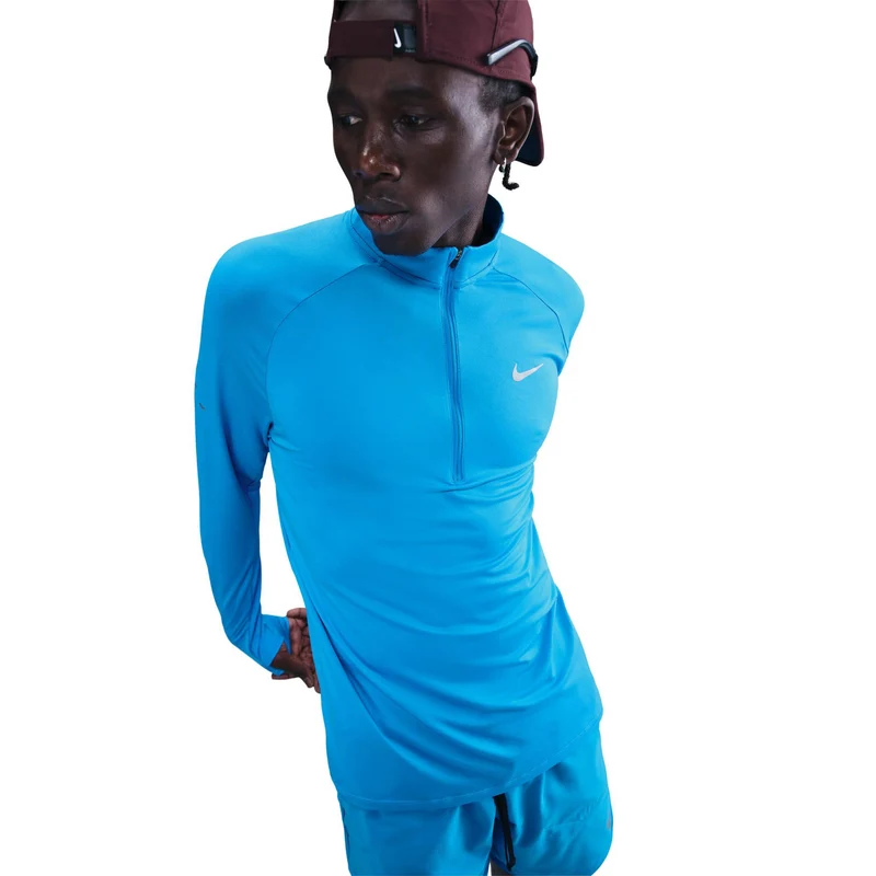 Stride Half-Zip Laufshirt Herren - blau, silber