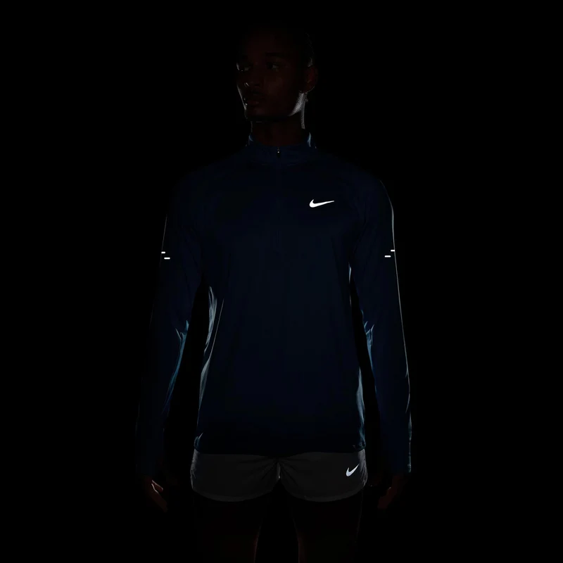 Stride Half-Zip Laufshirt Herren - blau, silber