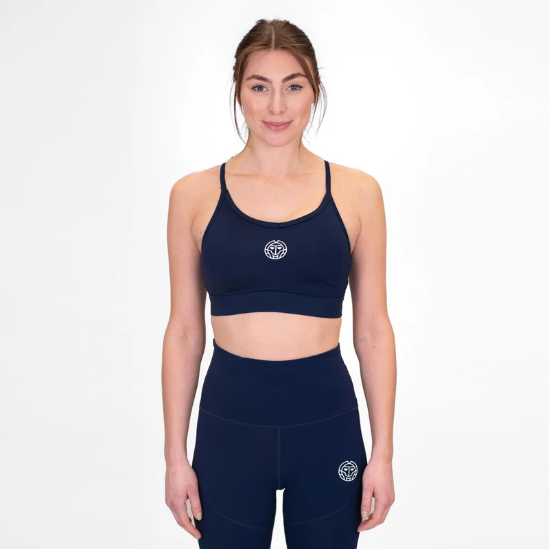 Crew Low Support Strappy Sport-BH Damen-Dunkelblau