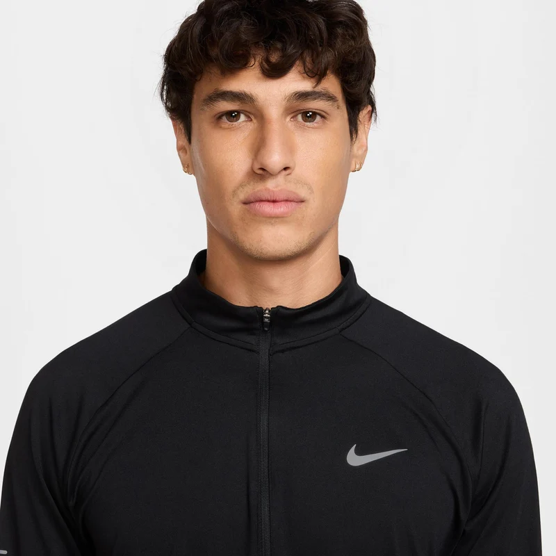 Stride Half-Zip Laufshirt Herren - schwarz, silber
