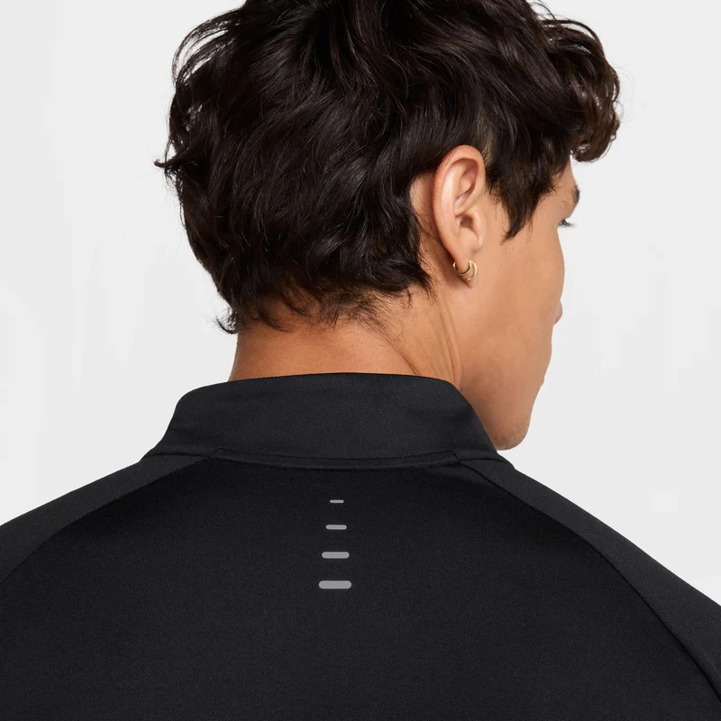 Stride Half-Zip Laufshirt Herren - schwarz, silber