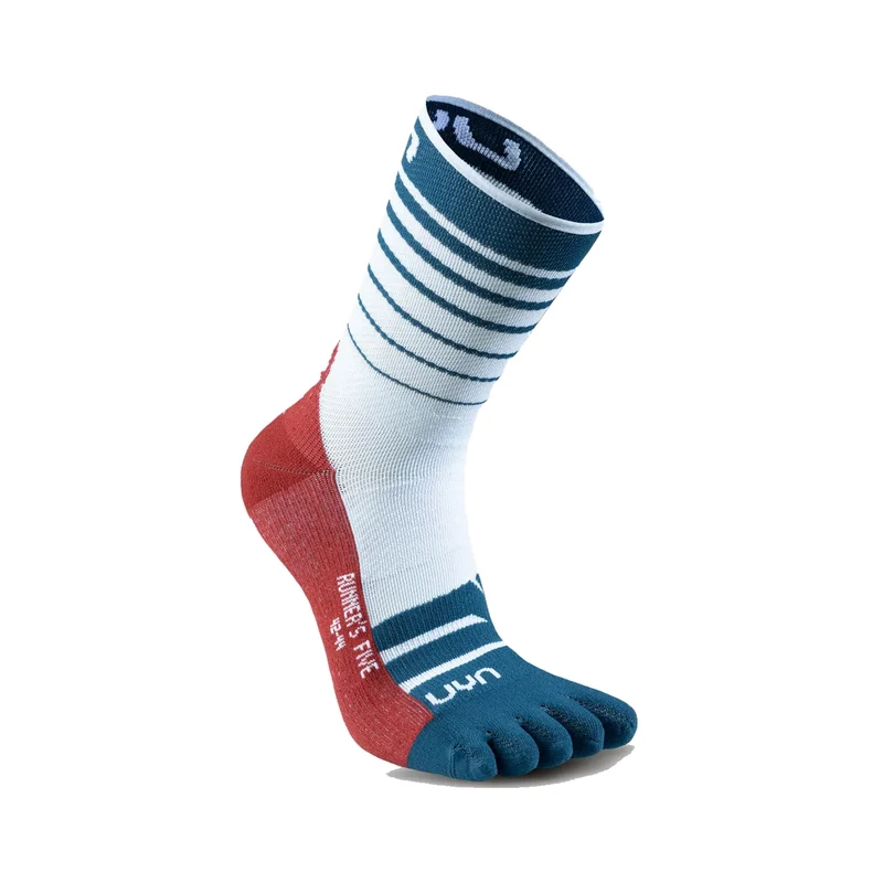 Runner's Five Laufsocken Herren-Weiß,Blau